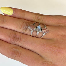 Riley Rhodochrosite and Moonstone Sterling Silver Ring