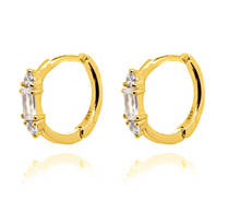 Sterling Silver Baguette Earrings