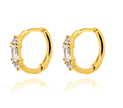 Sterling Silver Baguette Earrings