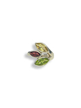 Citrine, Garnet, Prehnite Trio Stack Sterling Silver Ring