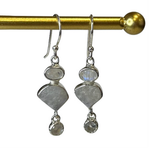 Layla Gemstone Raw and Polished Sterling Silver Earrings