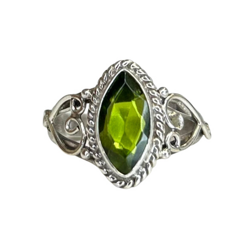 Estelle Peridot Sterling Silver Marquise Ring