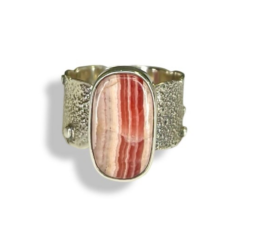 Rhodochrosite Sterling Ring