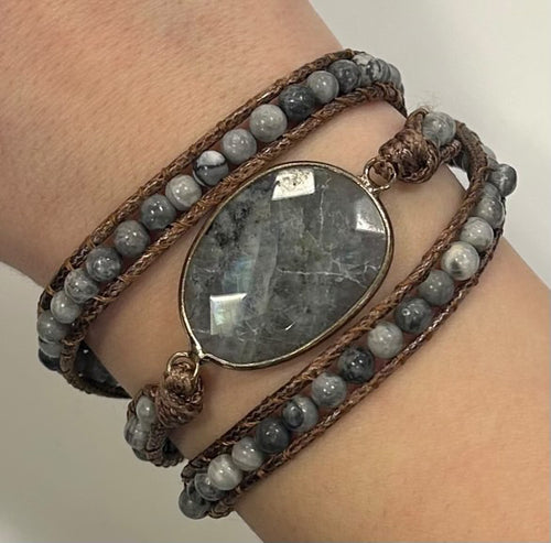 Labradorite 3 Layer Wrap Bracelet