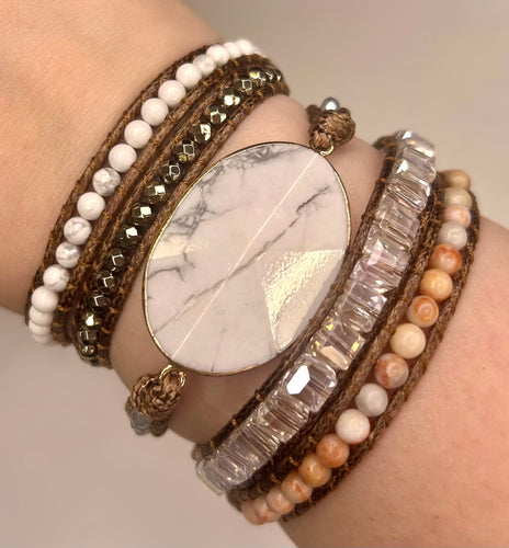 White Howlite Wrap Bracelet