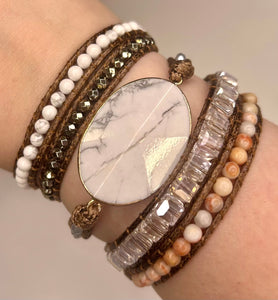 White Howlite Wrap Bracelet