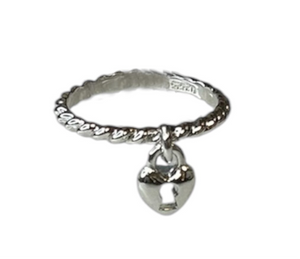 Heart Lock Sterling Silver Ring