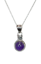 Gemstone Pendant with Chain Sterling Silver