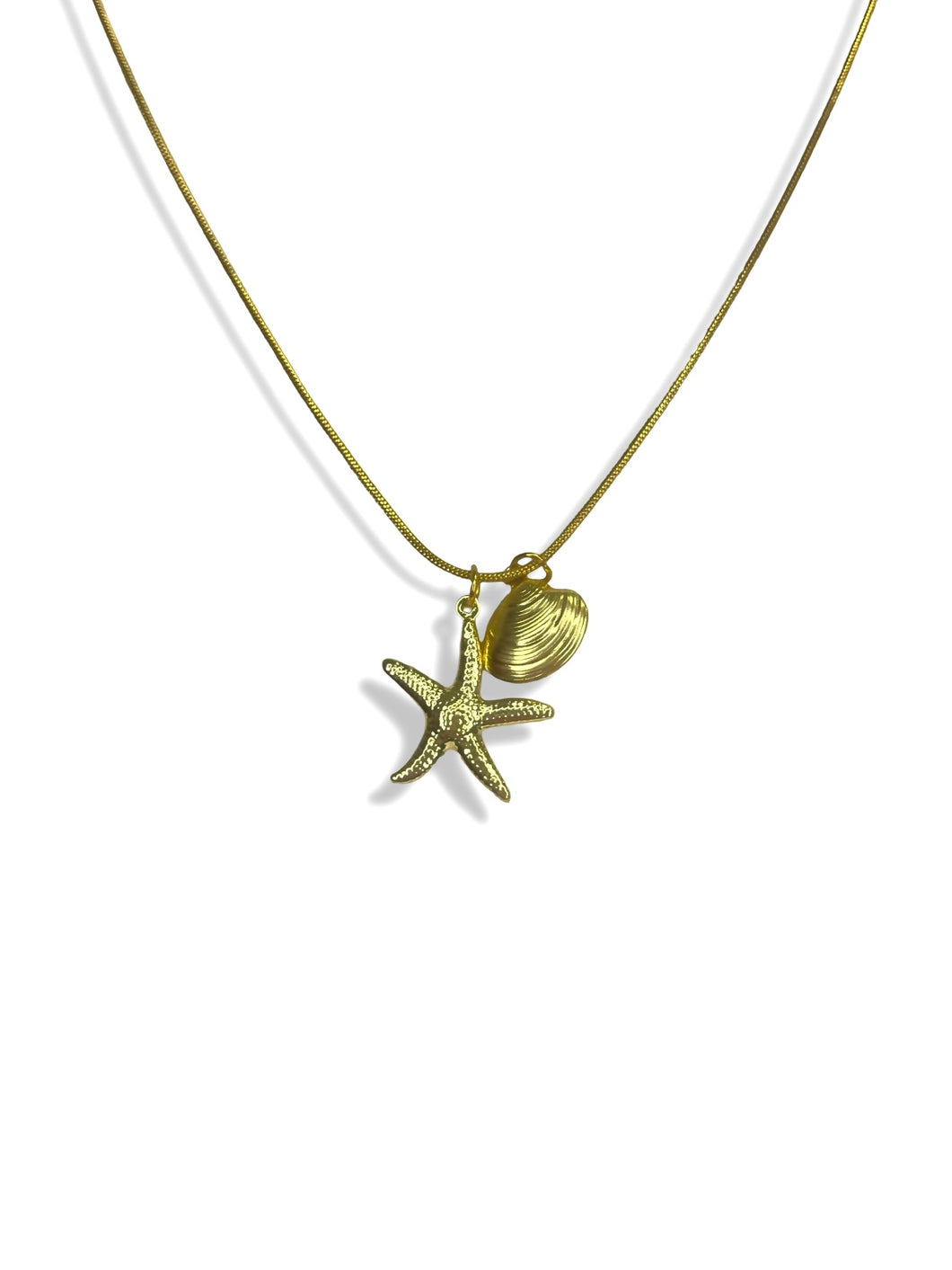 Seashell and Starfish Charm Necklace