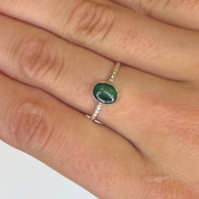 Textured Minimalist Gemstone Sterling Silver Rings
