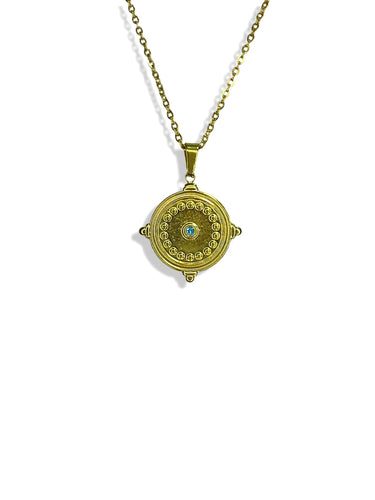 Rhinestone Medallion Necklace