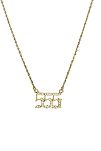 Rhinestone Angel Number Necklace