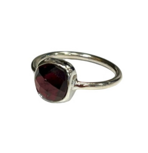 Sadie Garnet Sterling Silver Ring