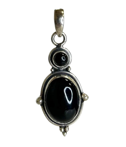 Black Onyx Sterling Silver Pendant
