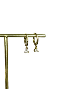Singular Rhinestone Drop Hoop