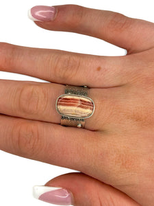 Rhodochrosite Sterling Ring