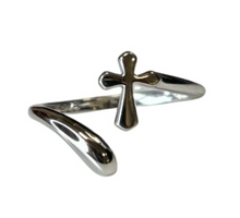 Cross Half Wrap Sterling Silver Ring