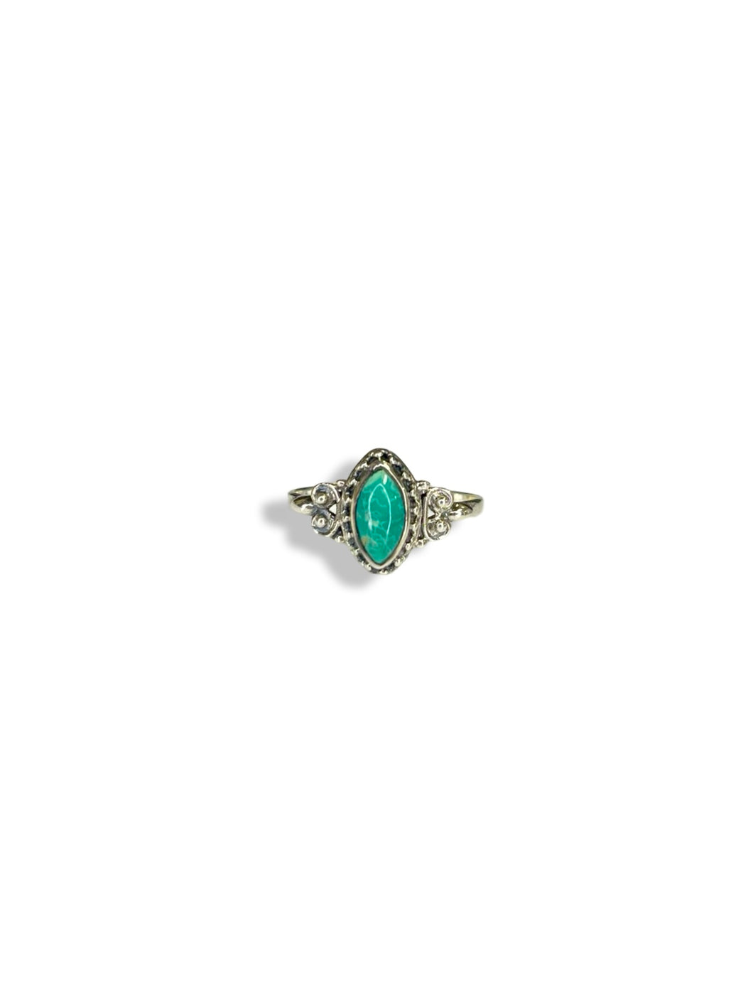 Turquoise Marquise Cut Sterling Silver Ring