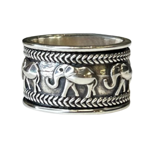Elephant Sterling Silver Meditation Ring