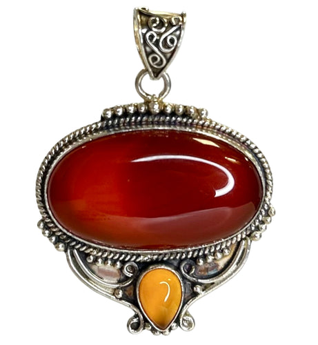 Carnelian Sterling Silver Pendant