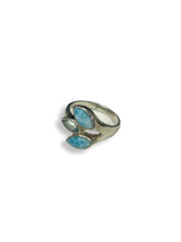 Larimar & Blue Topaz Trio Stack Sterling Silver Ring