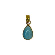 Larimar Gold Sterling Silver Pendants