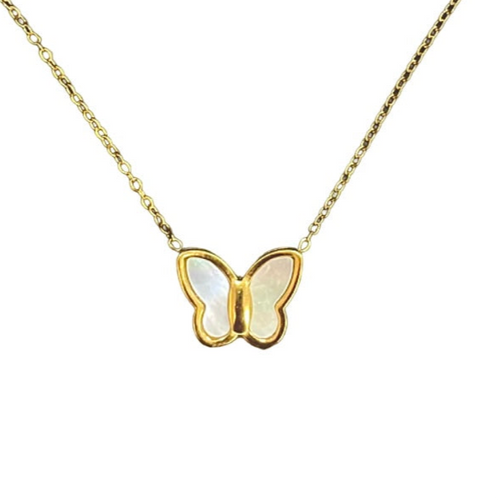 Mother of Pearl Butterfly Necklace
