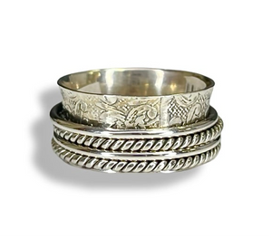 The Peace - Solid Sterling Silver Meditation Ring