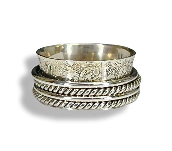 The Peace - Solid Sterling Silver Meditation Ring