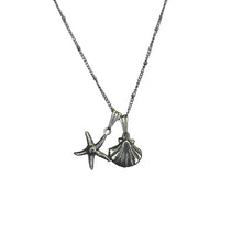 Seashell and Starfish Charm Necklace