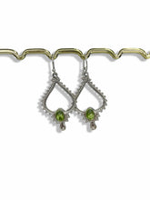 Gemstone Intricate Tear Drop Sterling Silver Earrings