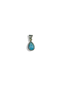 Larimar Small Pear Cut Sterling Silver Pendant