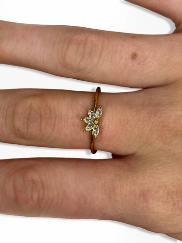 Adjustable Rhinestone Crown Ring