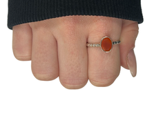 Carnelian Sterling Silver Oval Bubble Band Ring
