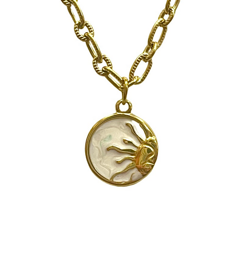Mother of Pearl Sun Necklace