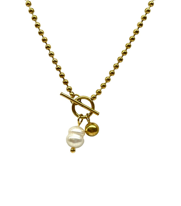 Pearl Beaded Chain Necklace