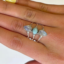 Riley Larimar and Moonstone Sterling Silver Ring