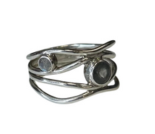 Labradorite Freeform Stack Sterling Silver Ring