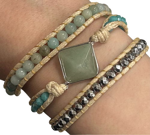 Amazonite Triangle Wrap Bracelet