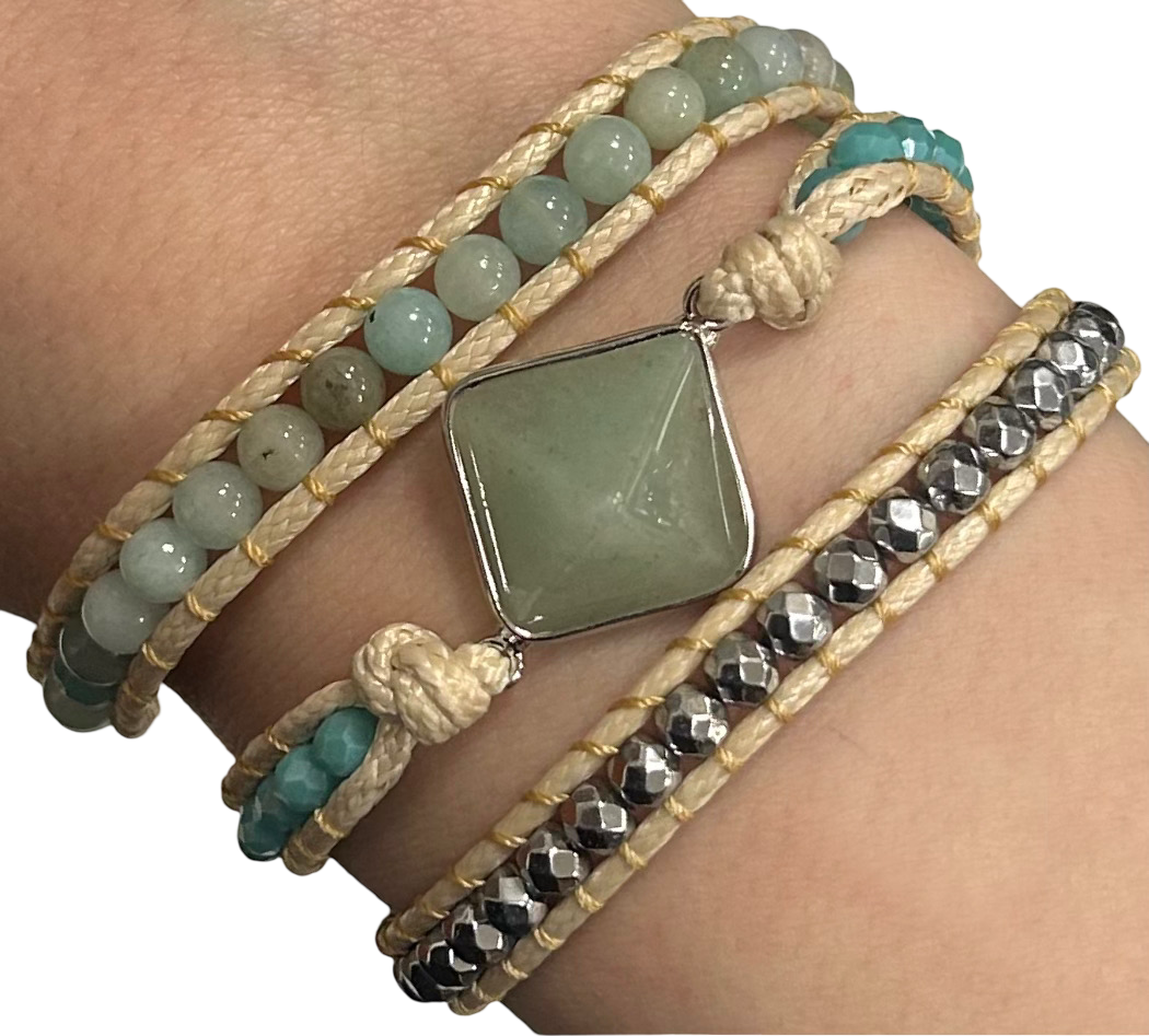 Amazonite Triangle Wrap Bracelet