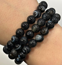 Black Agate with Black Obsidian Mala