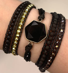 Obsidian Wrap Bracelet
