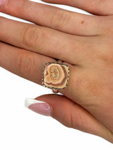 Rhodochrosite Square Sterling Silver Ring