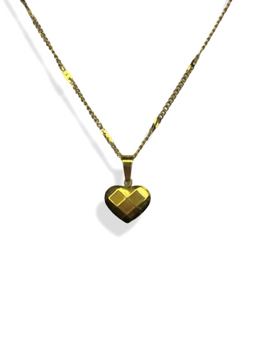 Geometric Pattern Heart Necklace