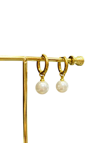 Pearl Drop Hoops