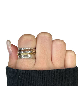 Trio Metal Sterling Silver Meditation Ring