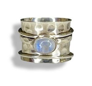 Moonstone Sterling Silver Meditation Ring