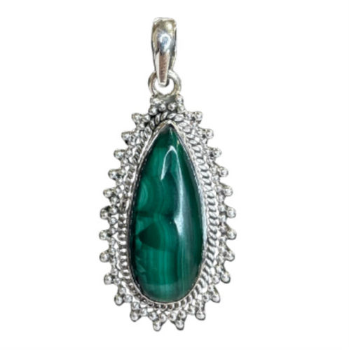 Eliza Malachite Sterling Silver Pendant