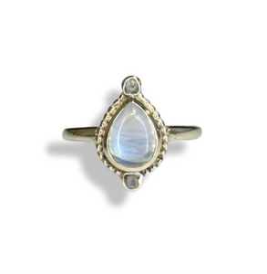 Tia Moonstone Fancy Sterling Silver Ring