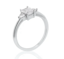 Sterling Silver Emerald-Cut CZ Ring